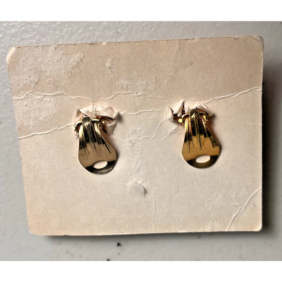 Vintage Round Damascene Clip On Earrings Spain Toledo Egyptian Pharaoh Pyramid - Picture 6 of 9